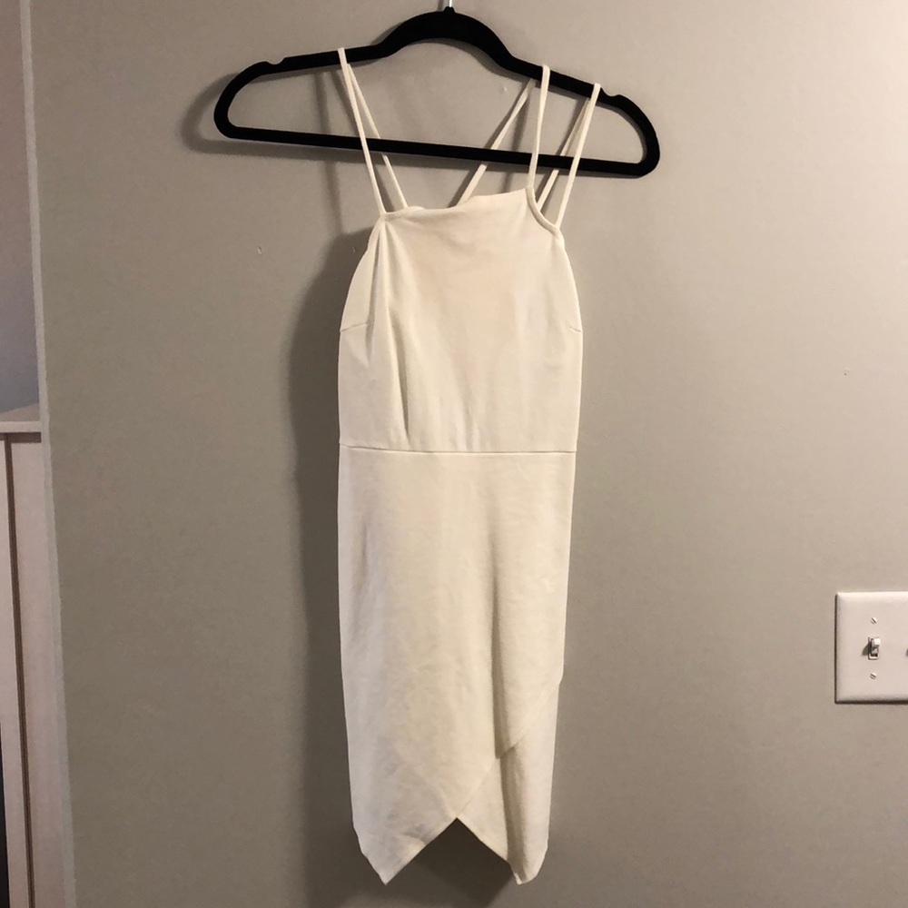 Lulus STRAP ME SILLY IVORY BODYCON DRESS